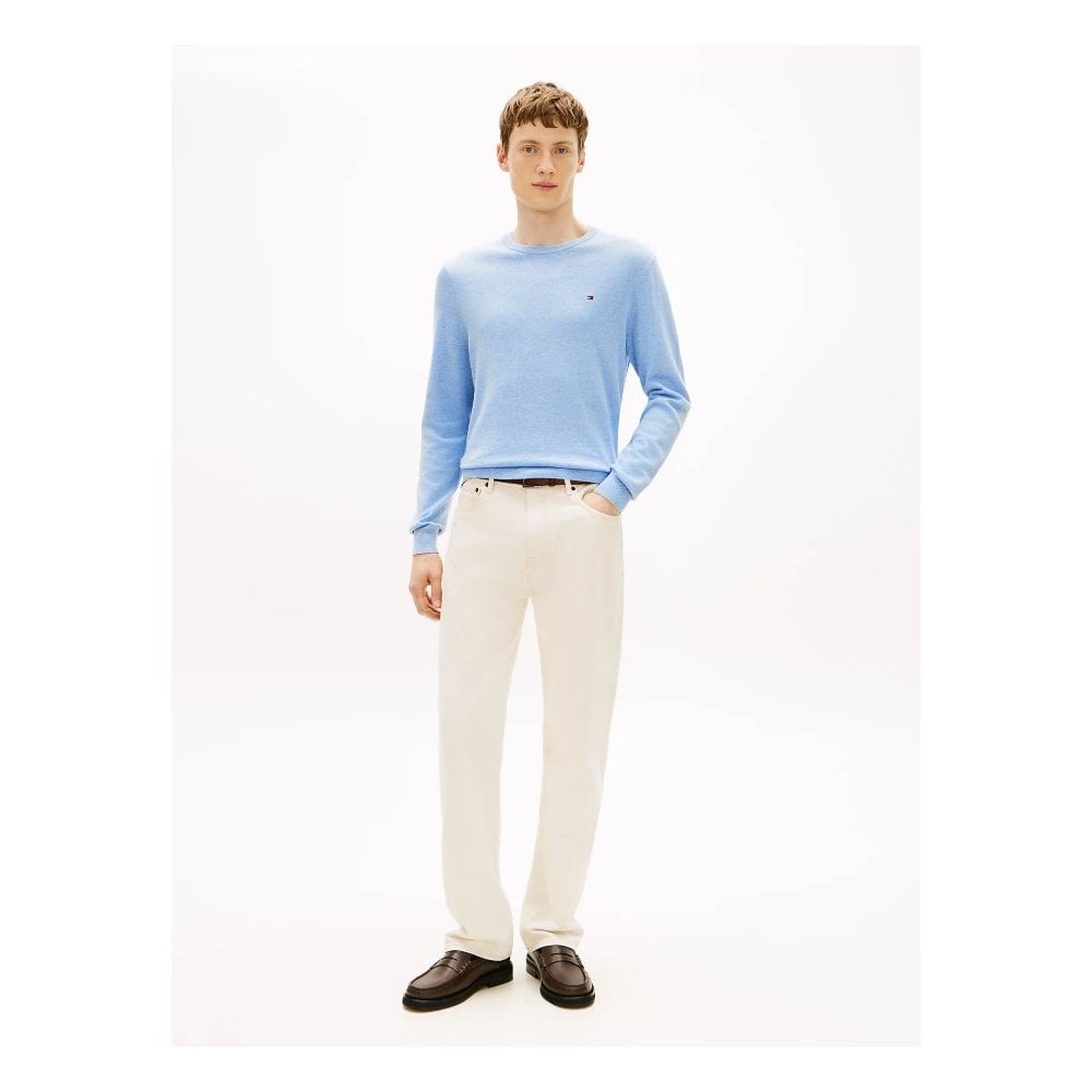 Essential Flag Embroidered Cotton Crew Neck Jumper