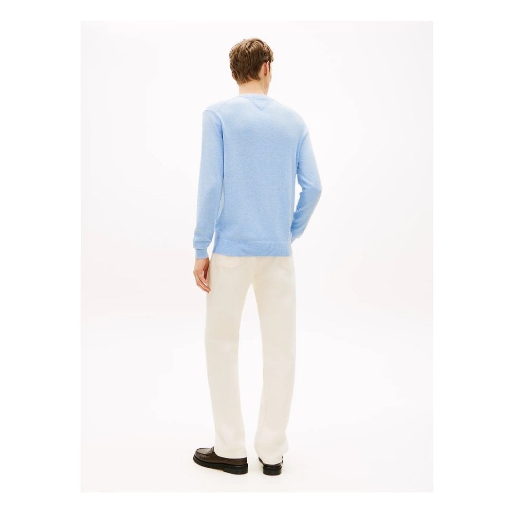 Essential Flag Embroidered Cotton Crew Neck Jumper