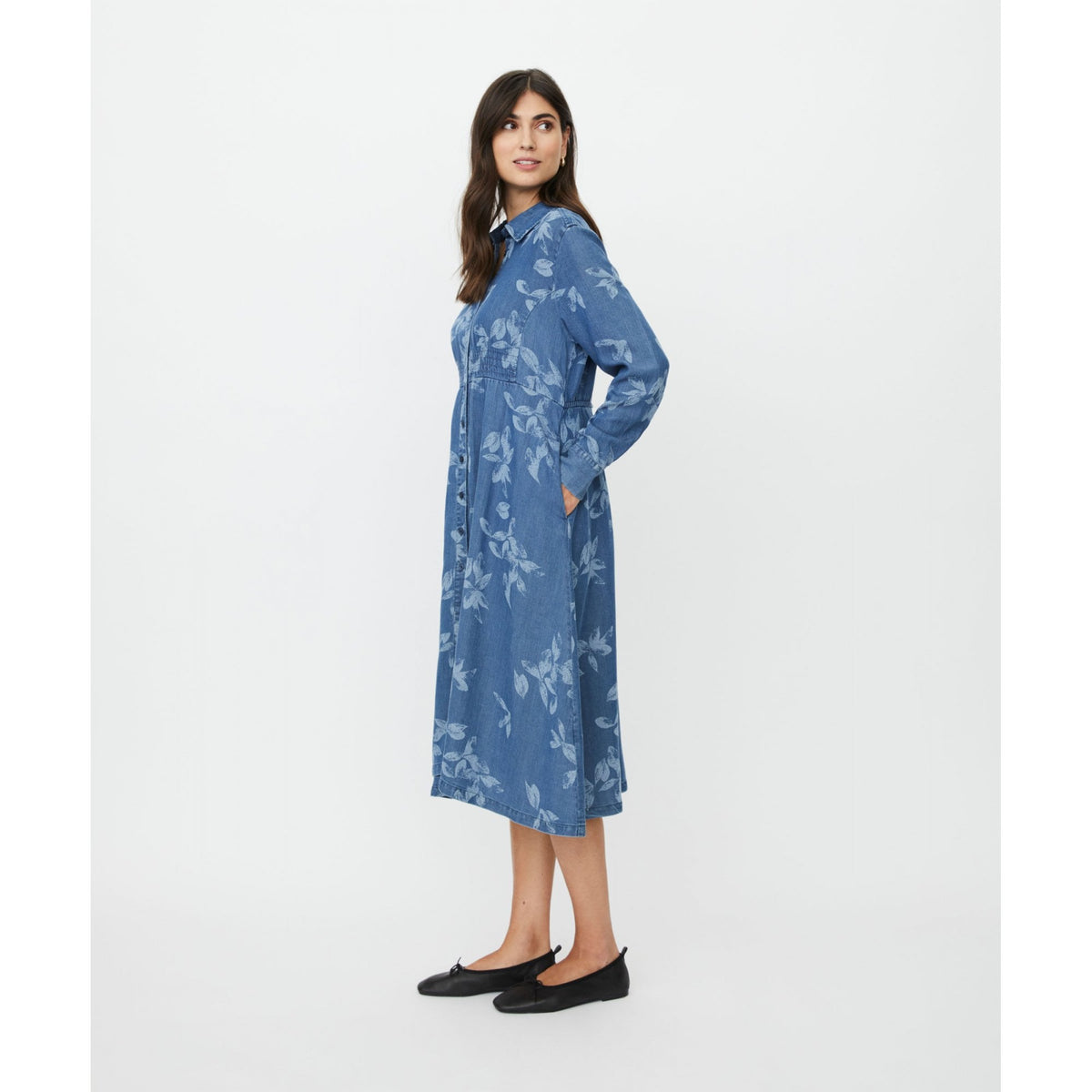 MaNorvinu Floral Print Denim Dress