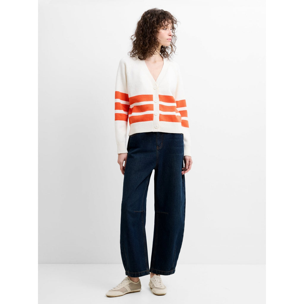 June Knit Striped Grandad Cardigan