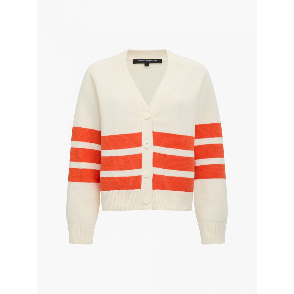 June Knit Striped Grandad Cardigan