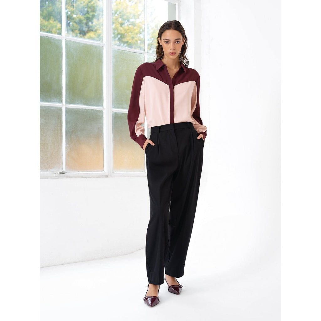 Mindy Crepe Colour Blocked Shirt