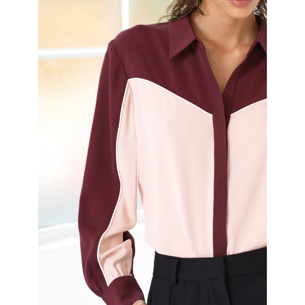 Mindy Crepe Colour Blocked Shirt
