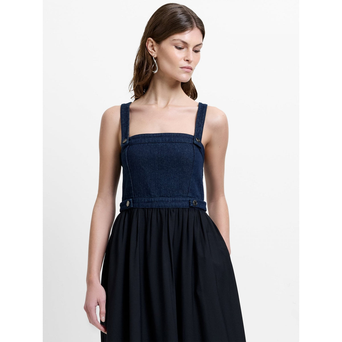 Leighton Denim Mix Midi Dress