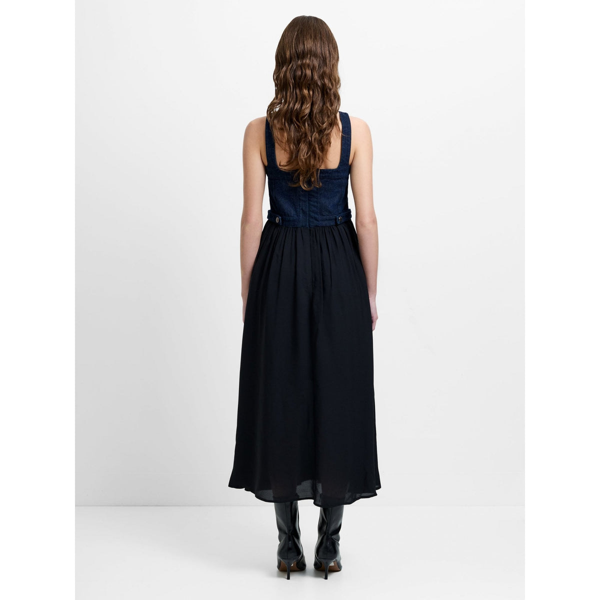 Leighton Denim Mix Midi Dress