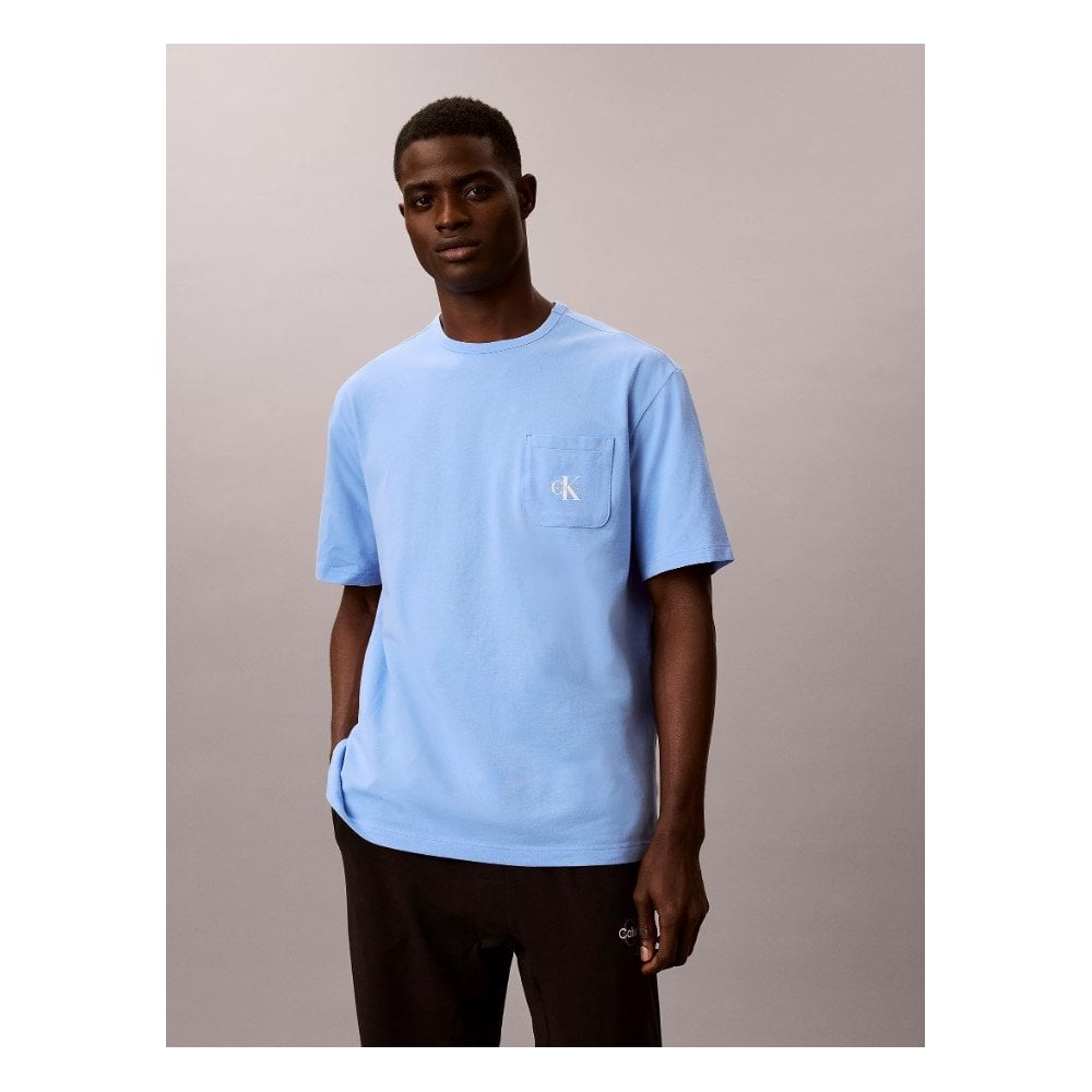 Icon Cotton Stretch Monogram Short Sleeve Crew Neck Pyjama Top