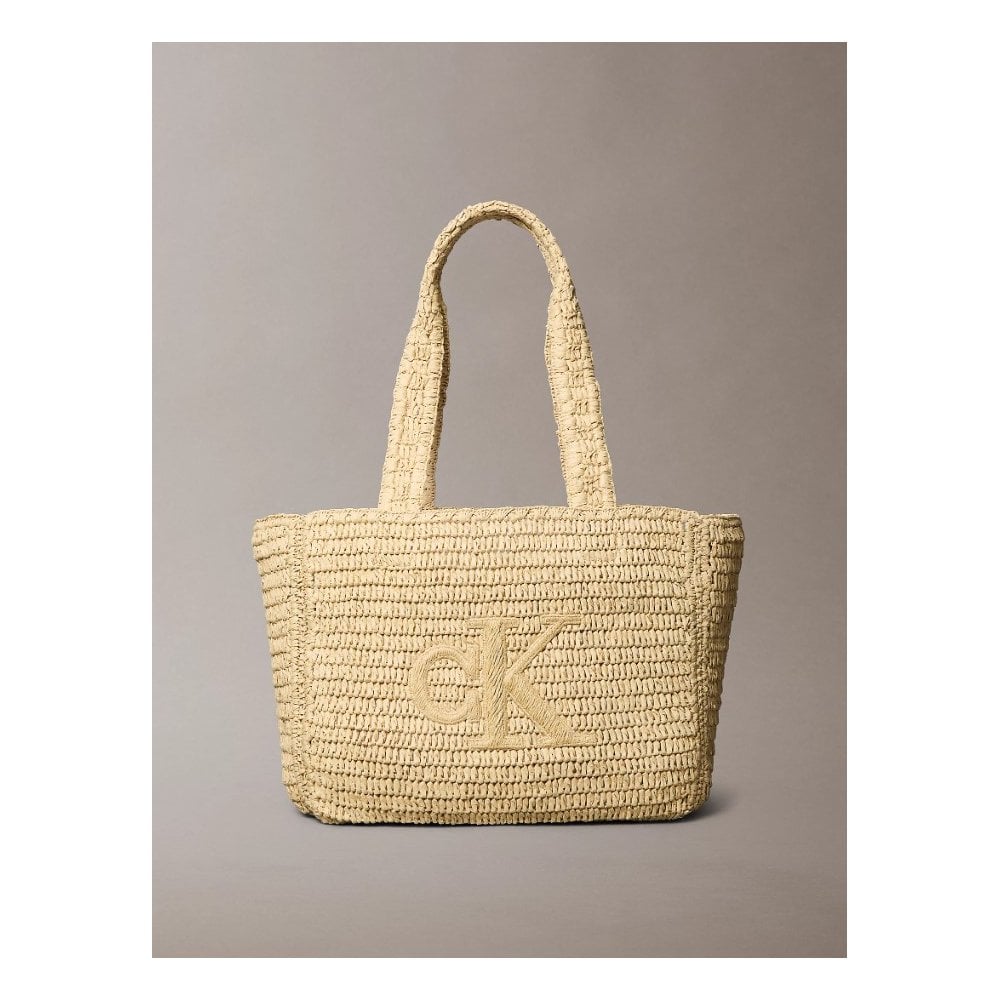 Bold Hand Braided Raffia Tote Bag