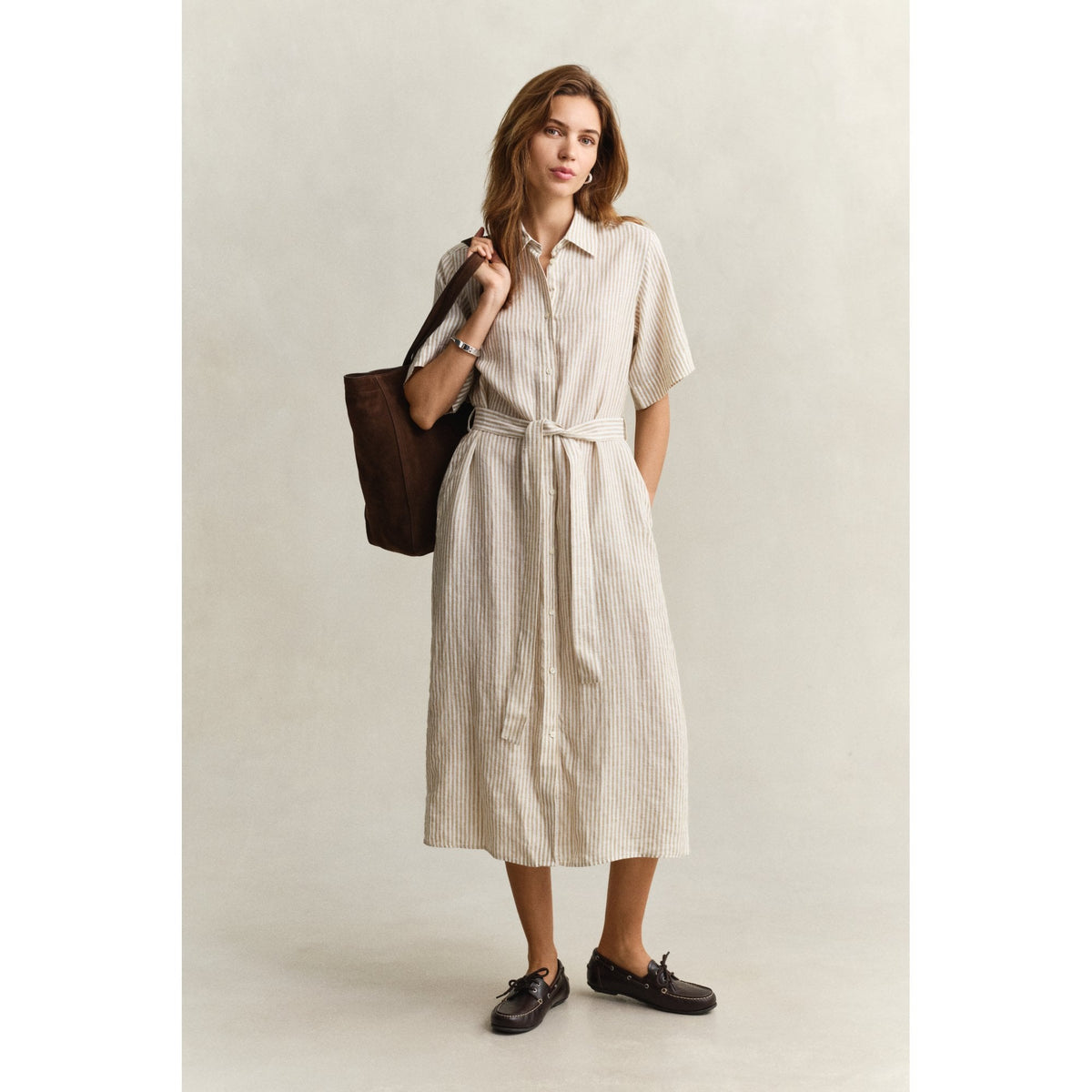 Striped Linen Shirt Dress