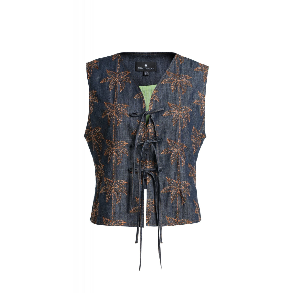 Heath Embroidered Denim Vest