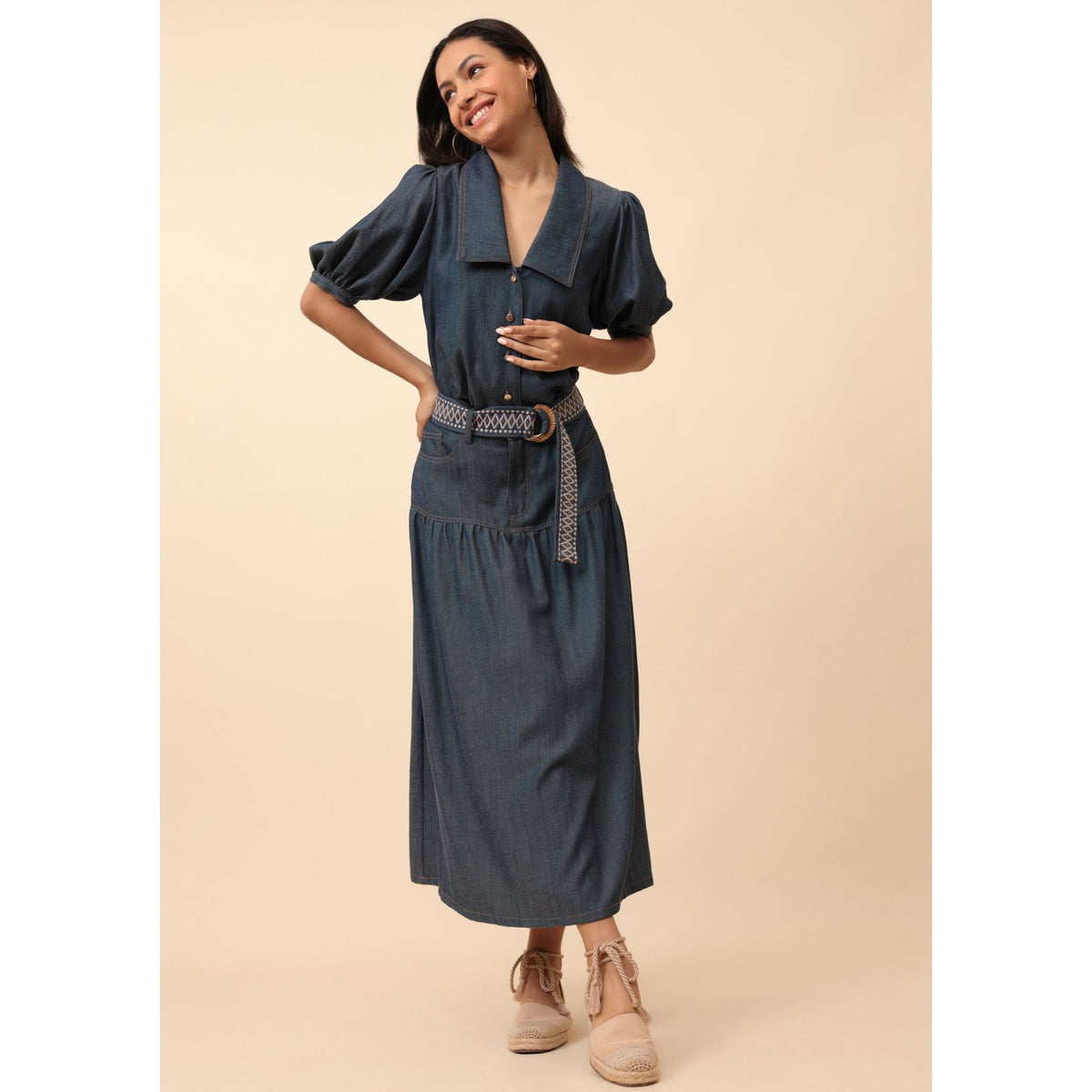 Bianca Denim Belted Skirt