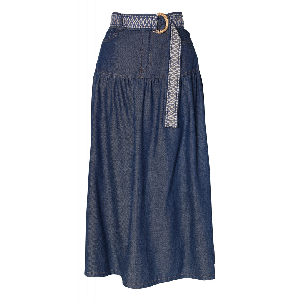 Bianca Denim Belted Skirt