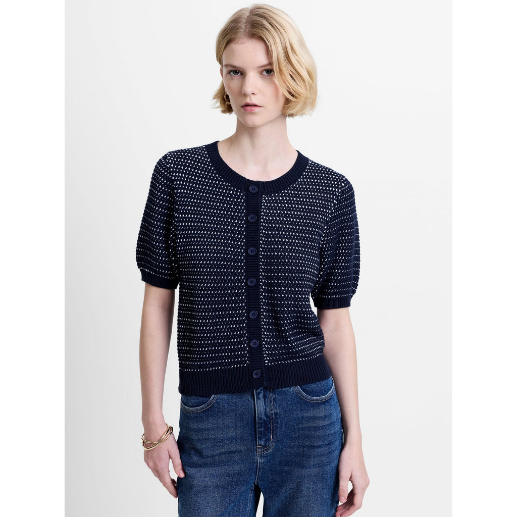 Haddie Mozart Knit Faux Button Top