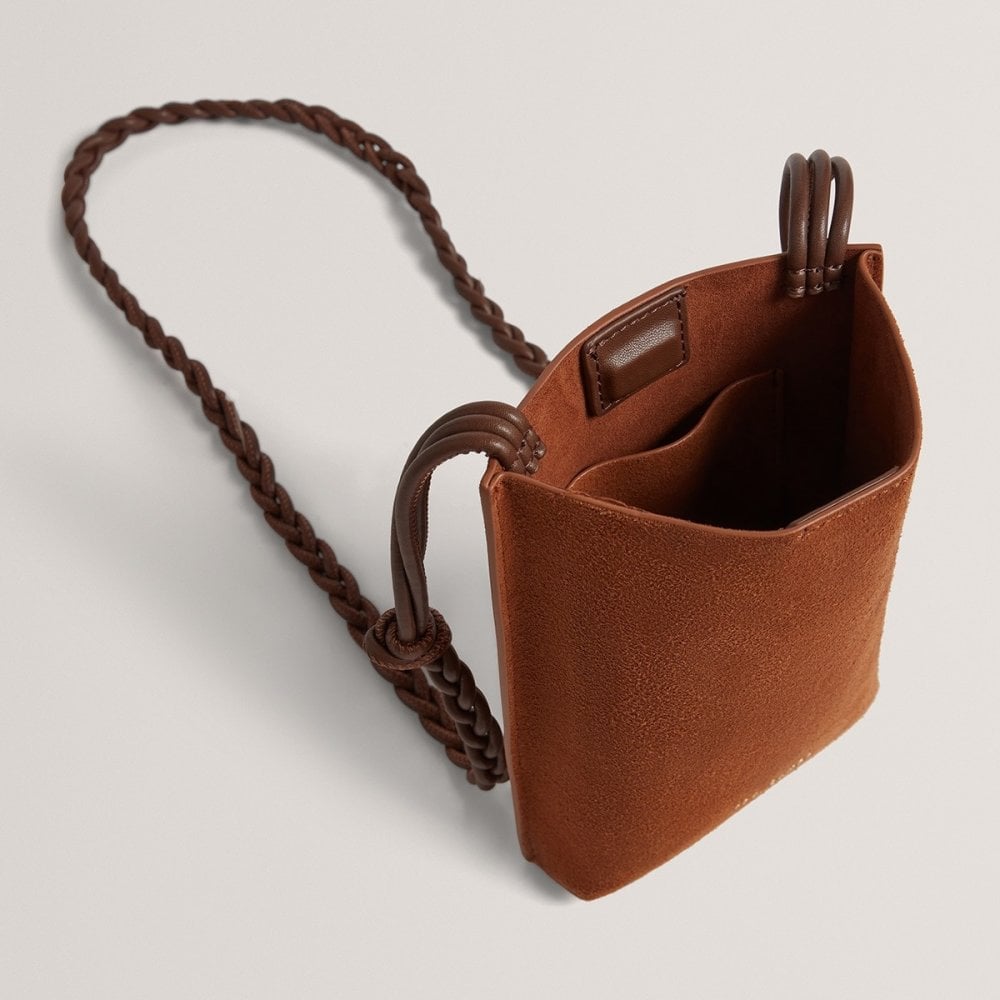 Senya Weave Strap Suede Mini Crossbody Pouch