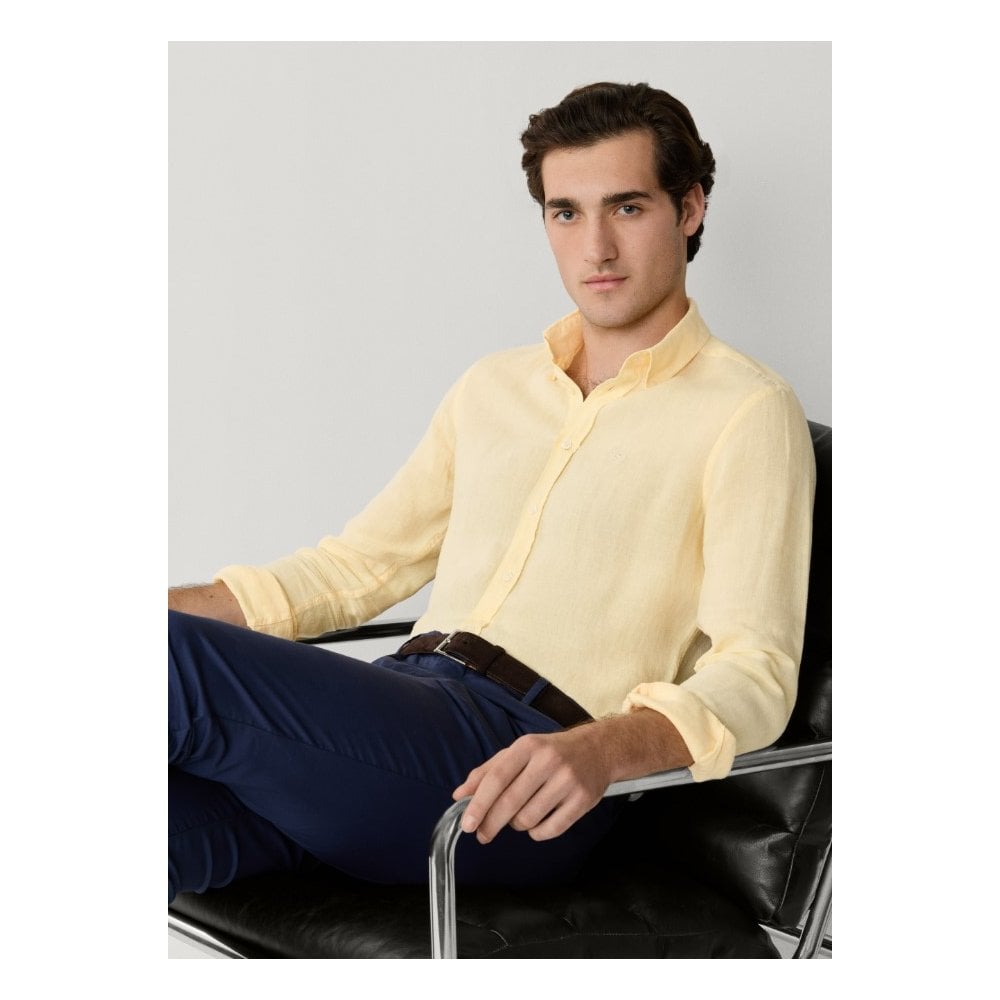 Tailored Fit Garment Dyed Linen Shirt