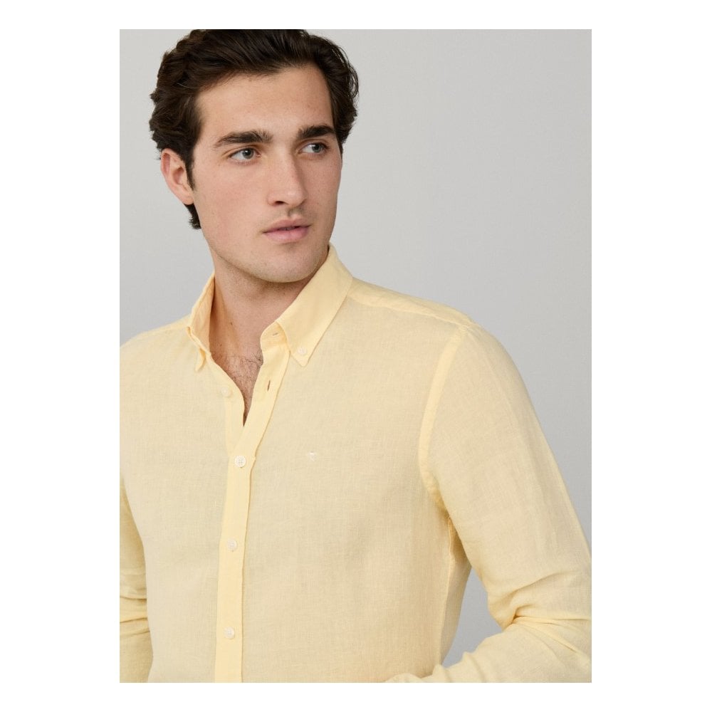 Tailored Fit Garment Dyed Linen Shirt
