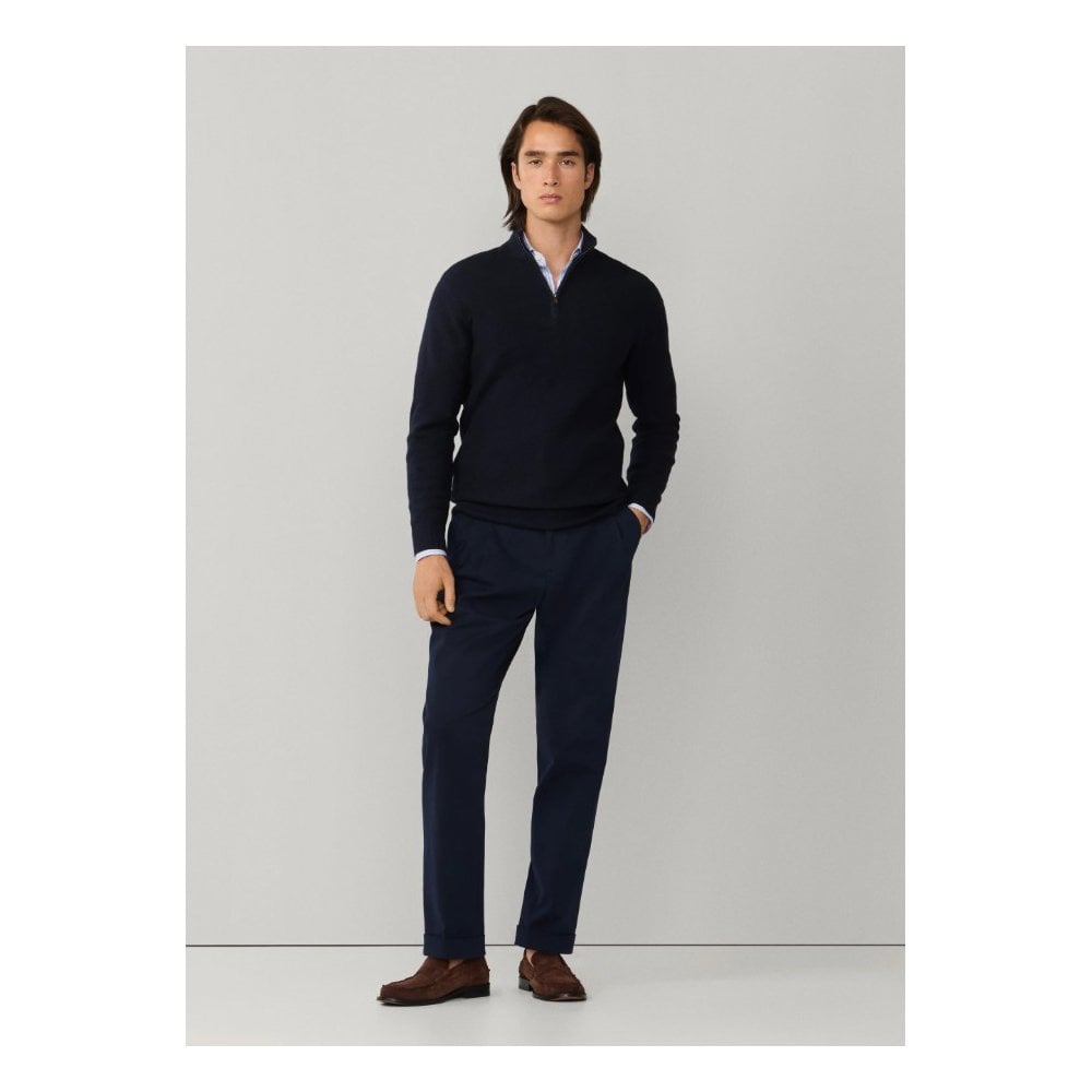 Cashmere Blend Honeycomb Quarter Zip Jumper