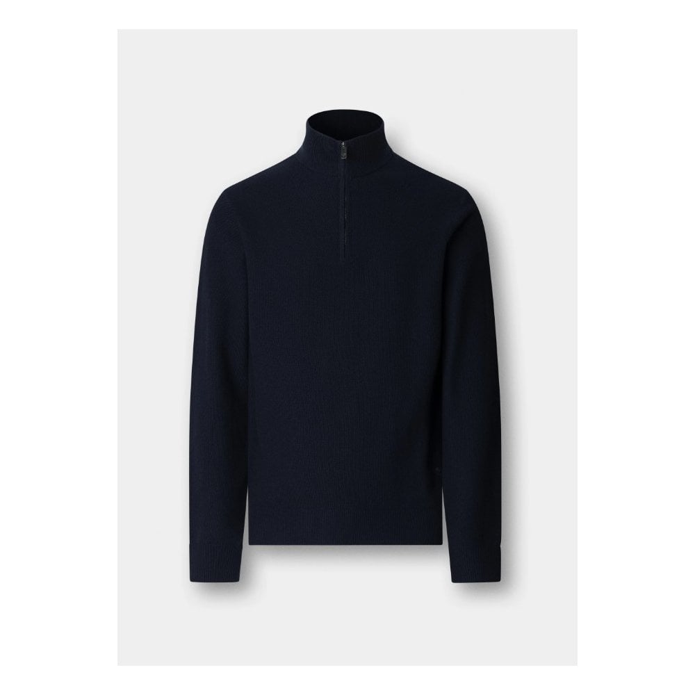 Cashmere Blend Honeycomb Quarter Zip Jumper
