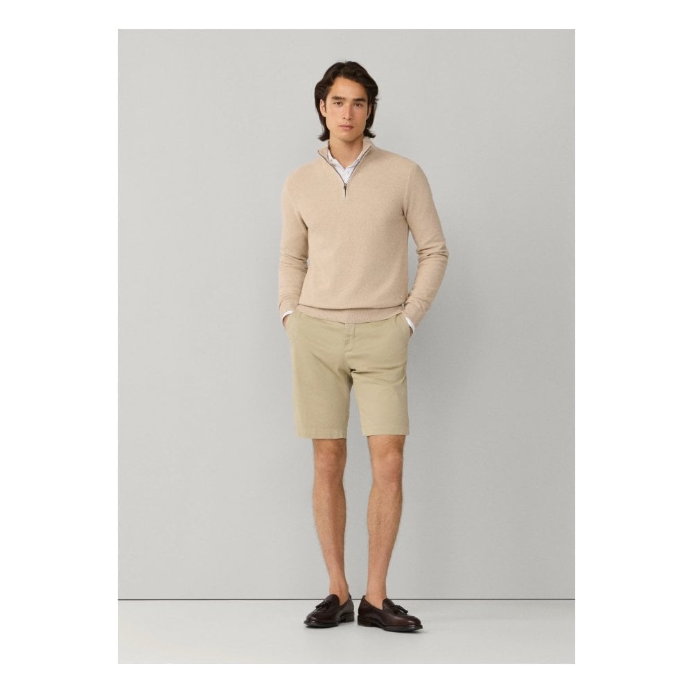 Cashmere Blend Honeycomb Quarter Zip Jumper