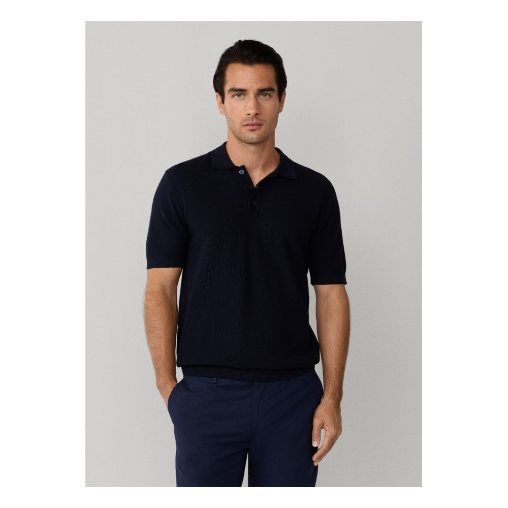 Classic Fit Short Sleeve Honeycomb Knit Polo