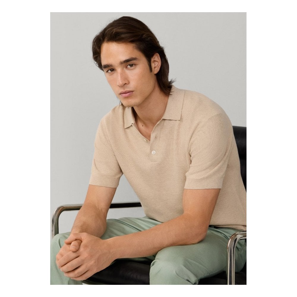 Classic Fit Short Sleeve Honeycomb Knit Polo