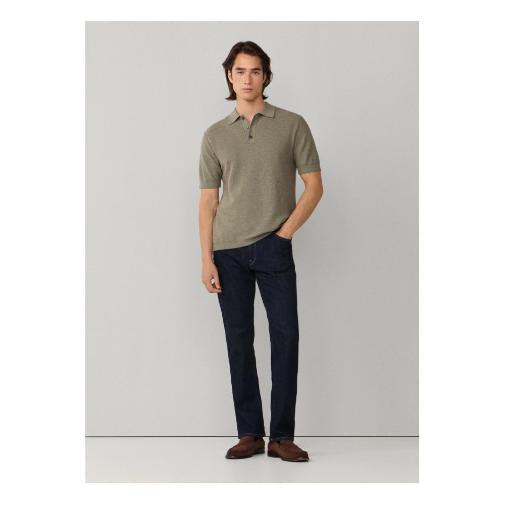 Classic Fit Short Sleeve Honeycomb Knit Polo
