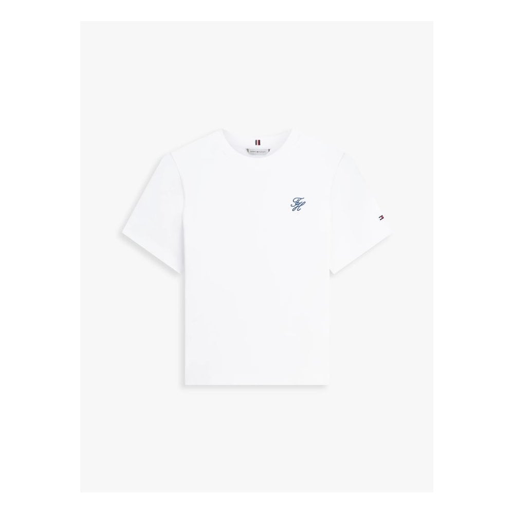 Script Logo Embroidery Jersey Crew Neck T-Shirt