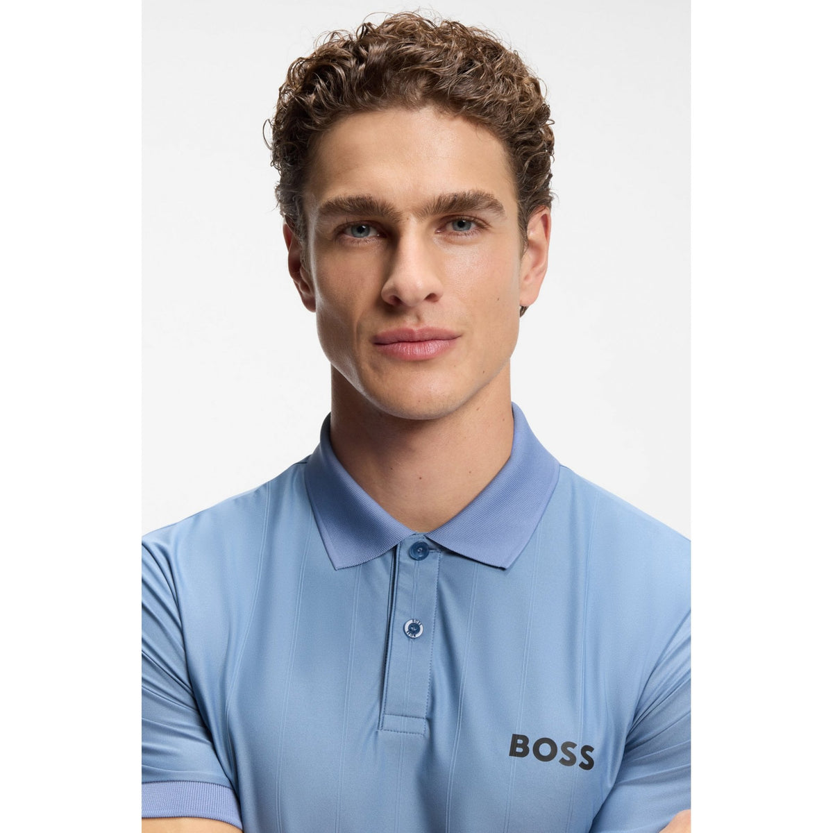 Serve 1 Active Stripe Jersey Slim Fit Polo Shirt