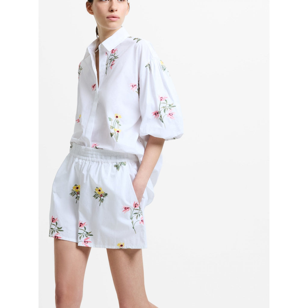 Alissa Cotton Floral Embroidered Shorts