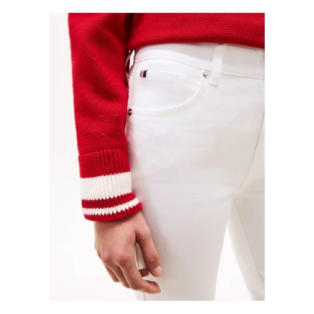 Mid Rise Flared White Jeans