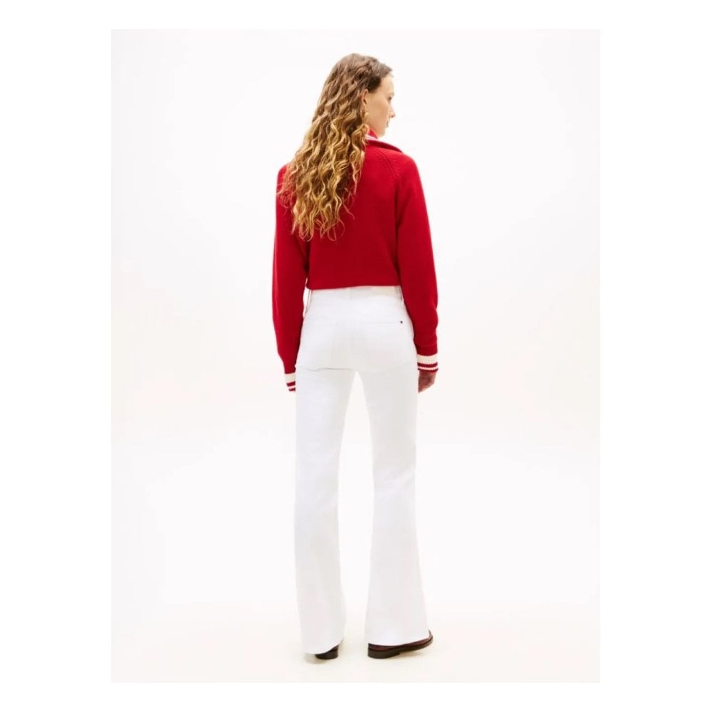 Mid Rise Flared White Jeans