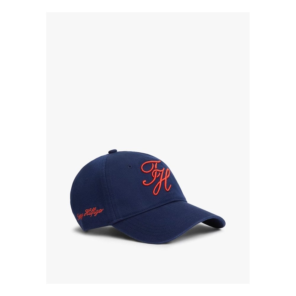 TH Soft 6 Pan Script Logo Embroidery Baseball Cap