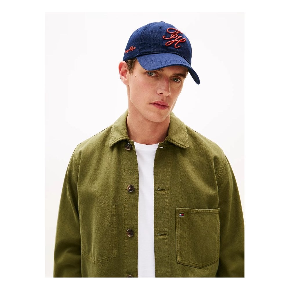 TH Soft 6 Pan Script Logo Embroidery Baseball Cap