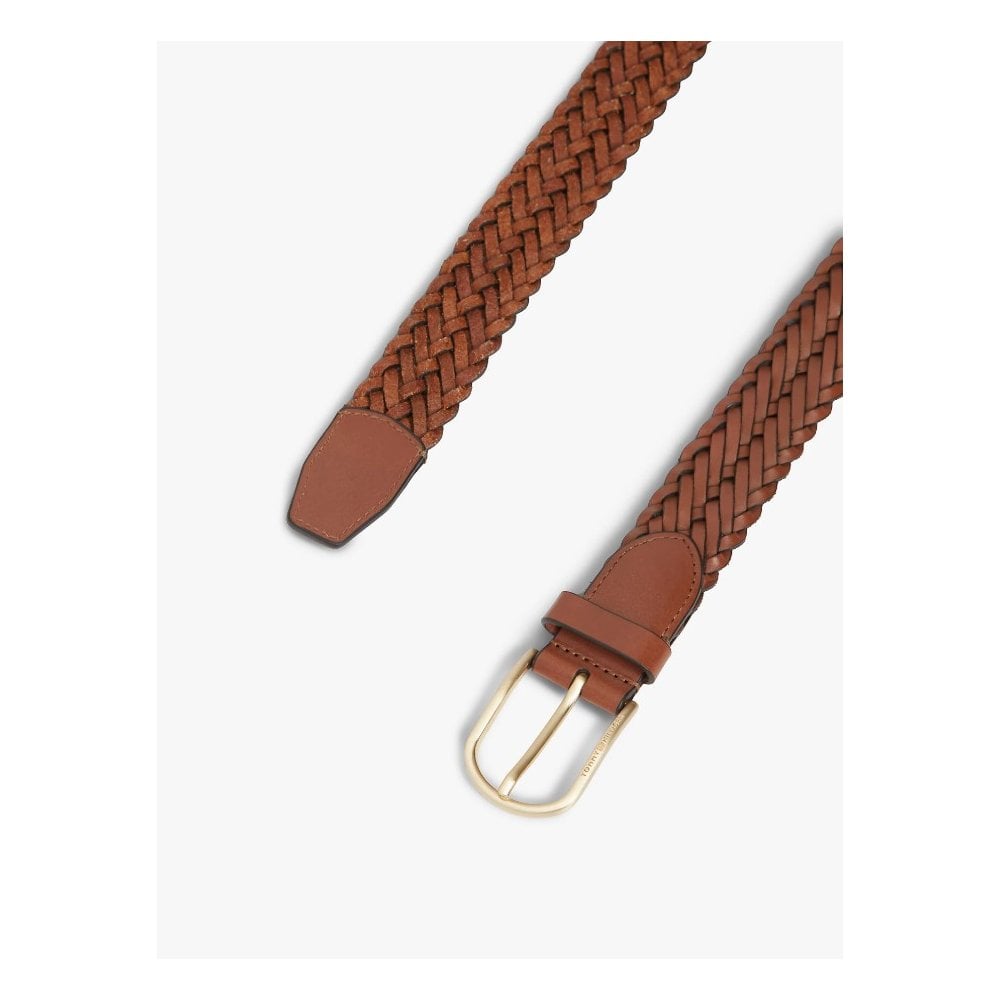 TH Archive Rounded Buckle Woven Leather Belt