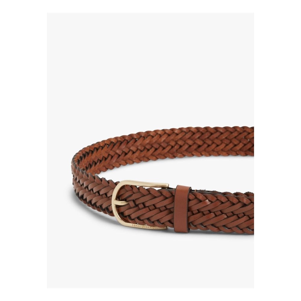 TH Archive Rounded Buckle Woven Leather Belt