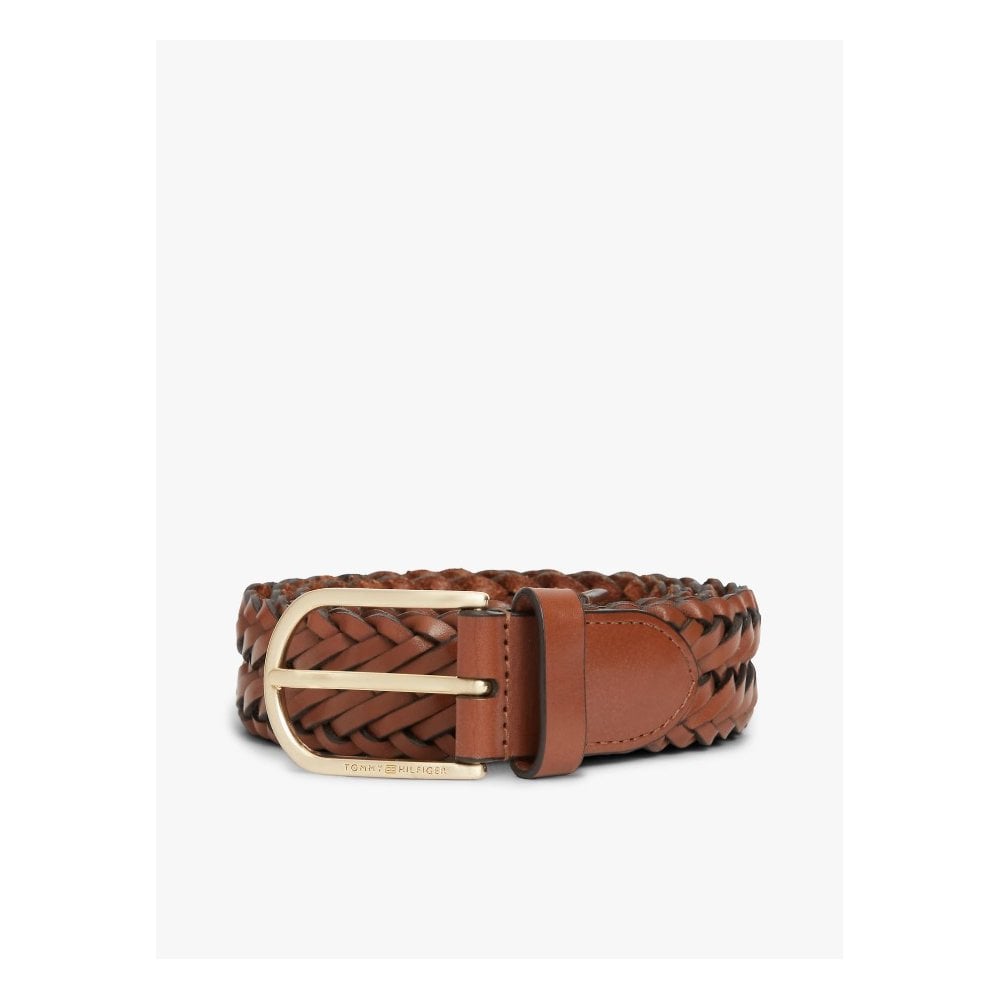 TH Archive Rounded Buckle Woven Leather Belt