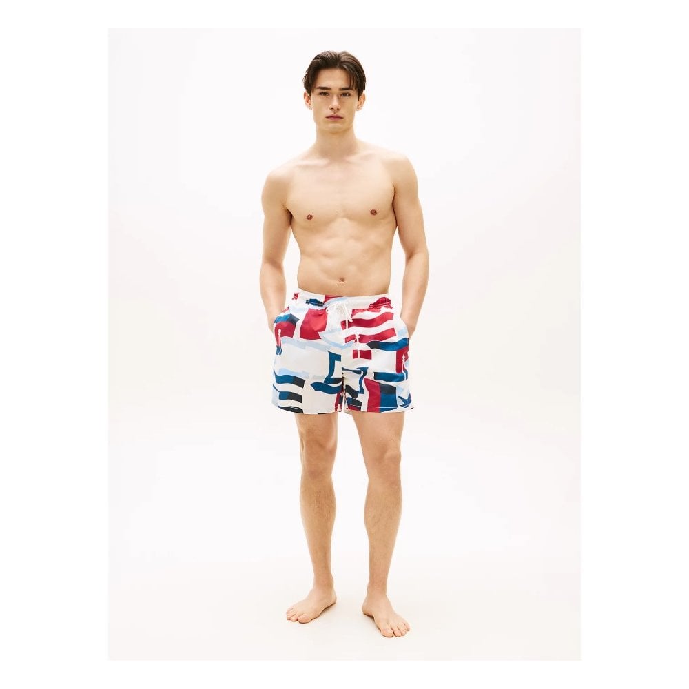 Print Mid Length Swim Shorts