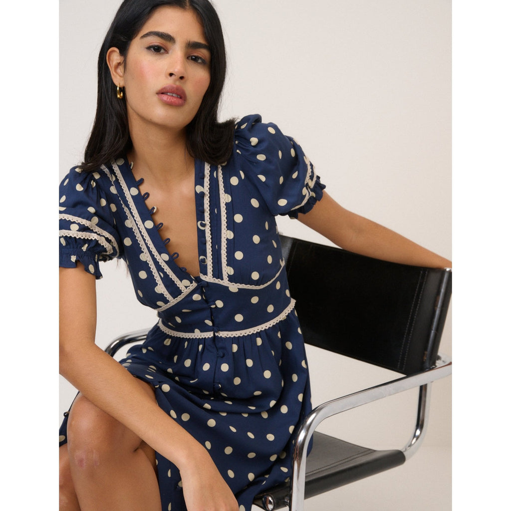 Saffy Polka Dot Midi Tea Dress