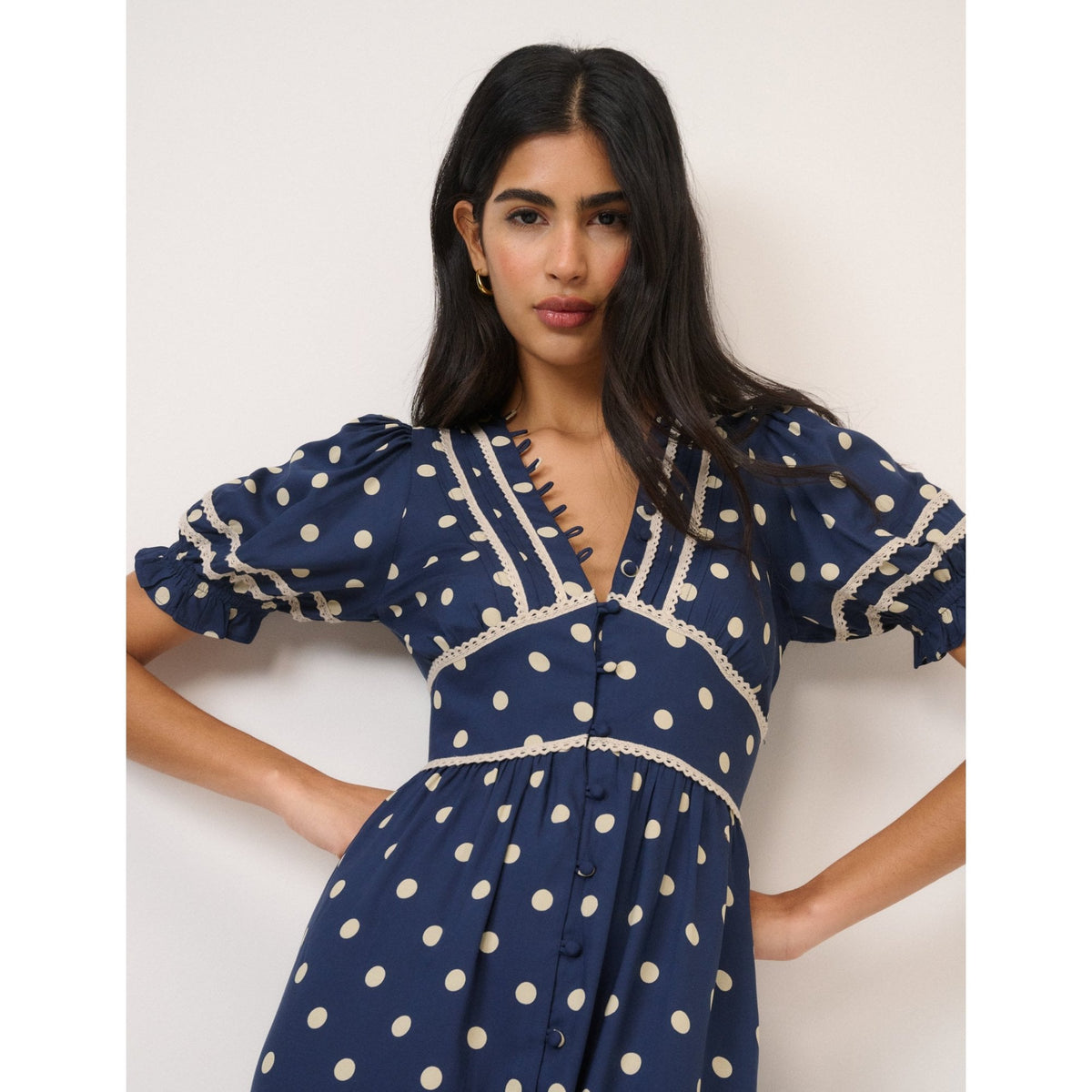 Saffy Polka Dot Midi Tea Dress
