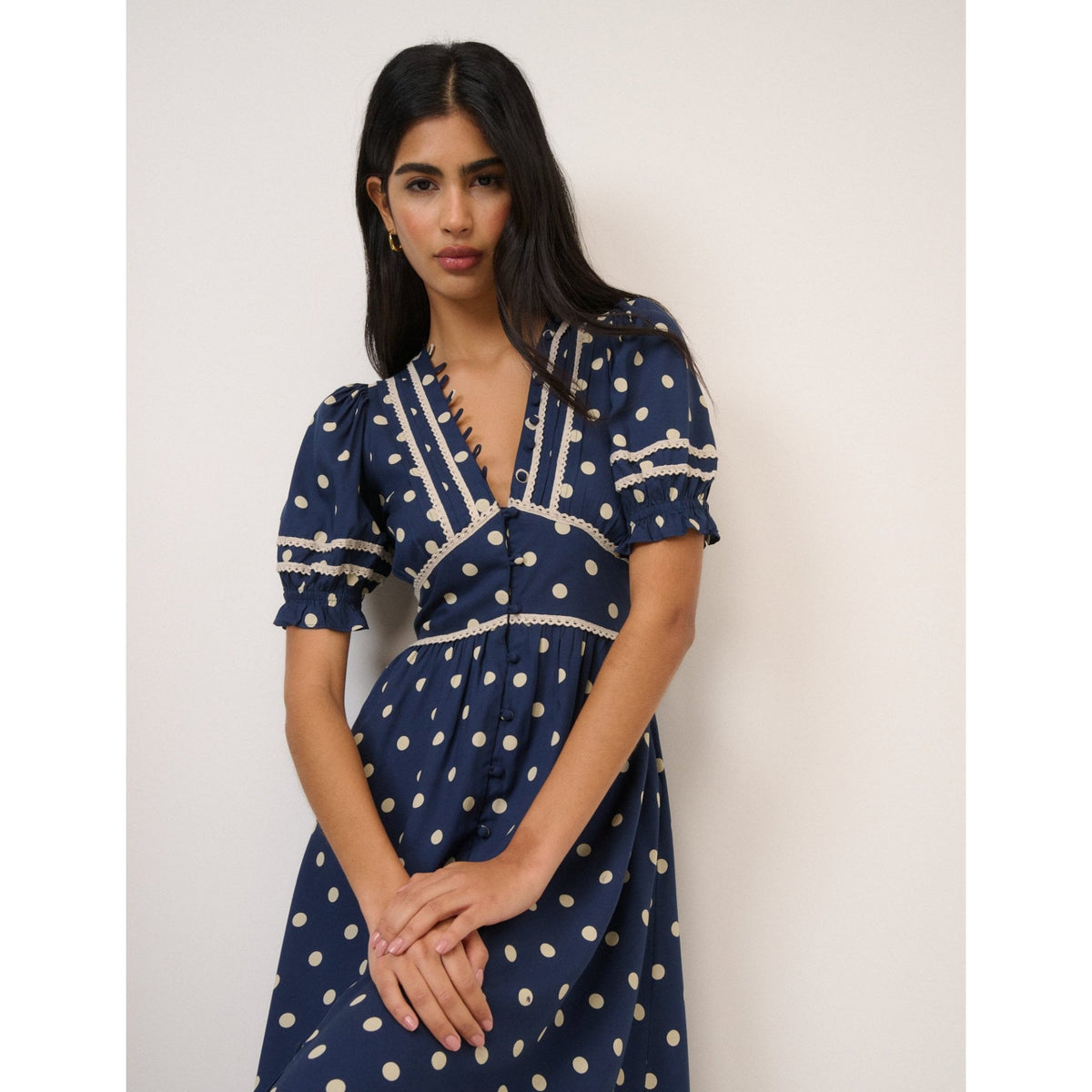Saffy Polka Dot Midi Tea Dress