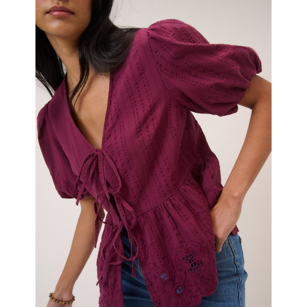 Aries Floral Broderie Anglaise Blouse