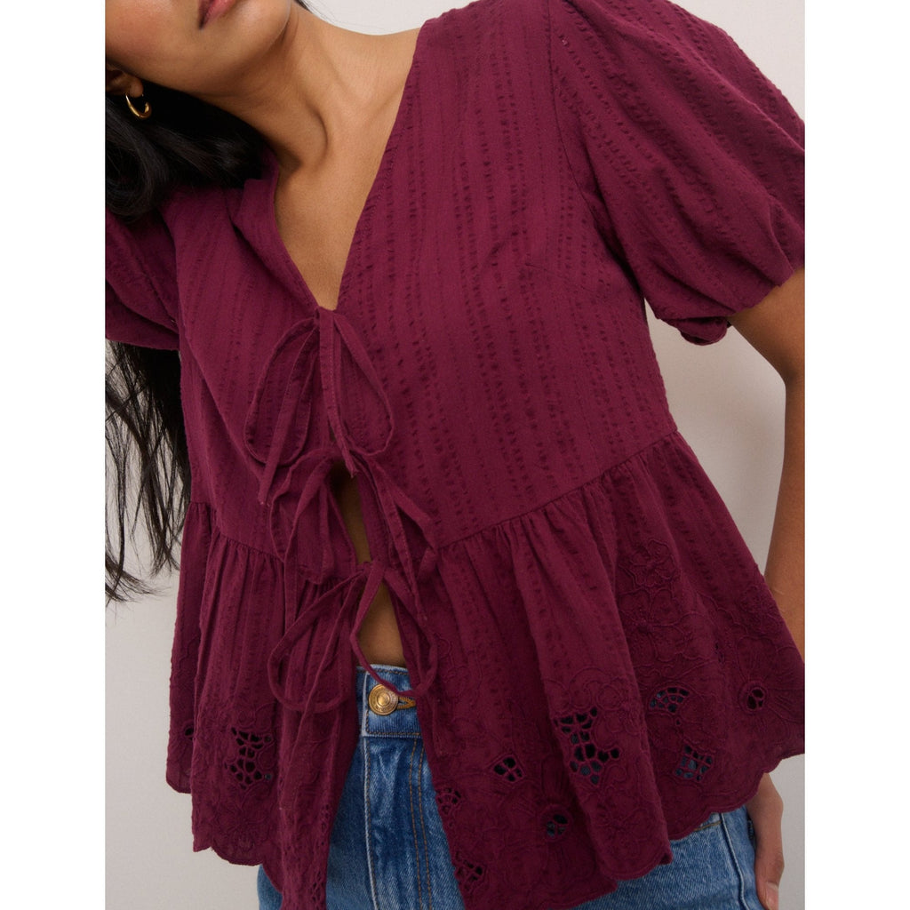 Aries Floral Broderie Anglaise Blouse