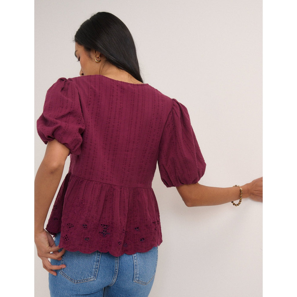 Aries Floral Broderie Anglaise Blouse