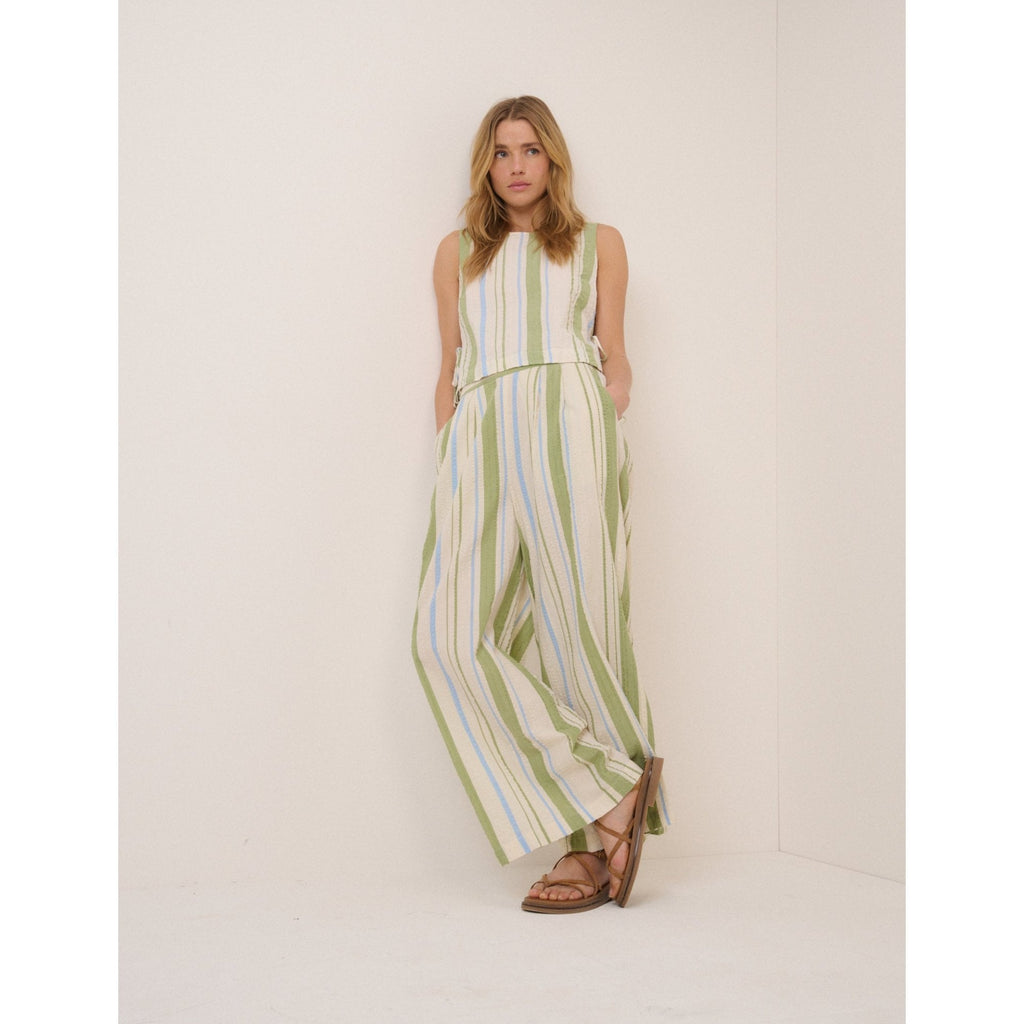 Petite Parker Striped Wide Leg Trousers