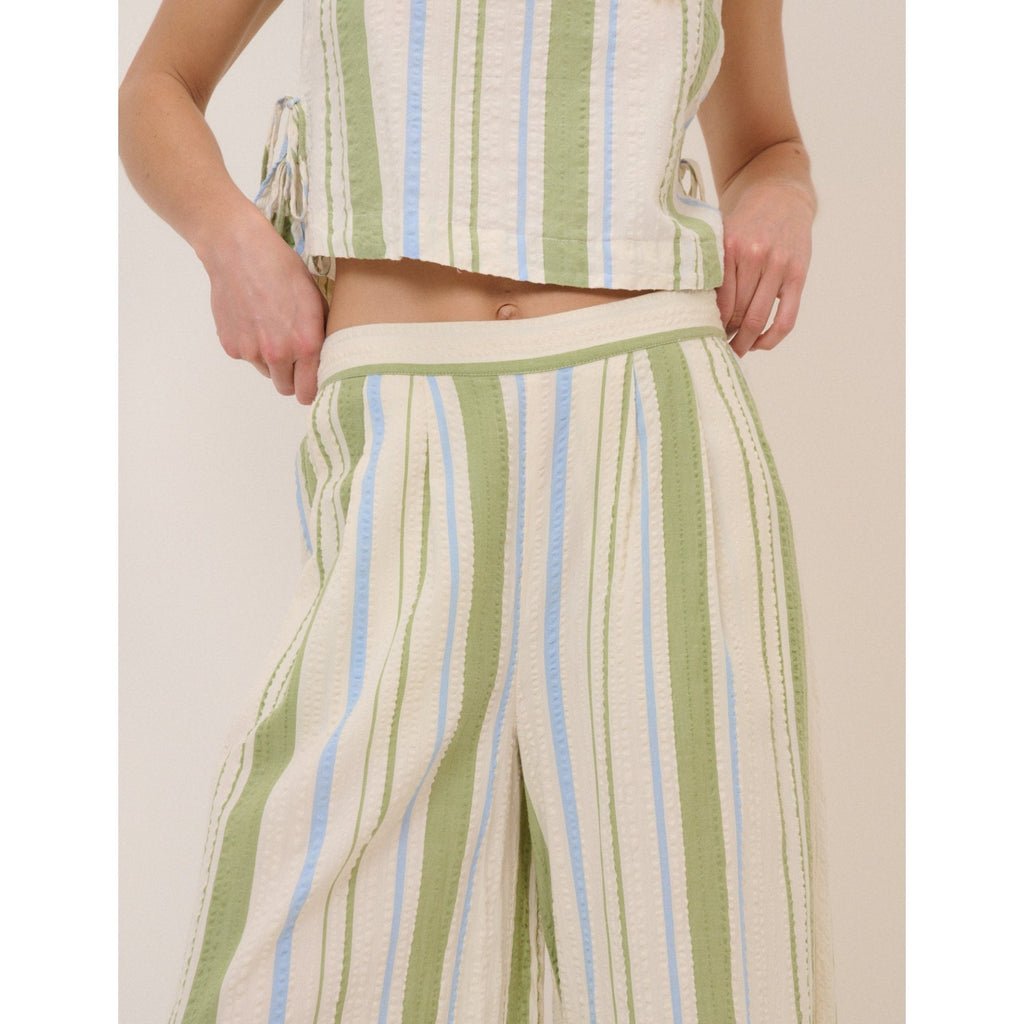 Petite Parker Striped Wide Leg Trousers
