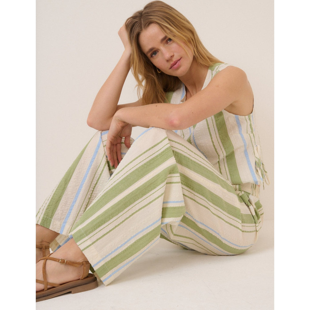 Petite Parker Striped Wide Leg Trousers