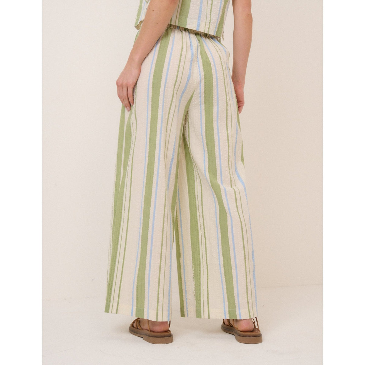 Petite Parker Striped Wide Leg Trousers