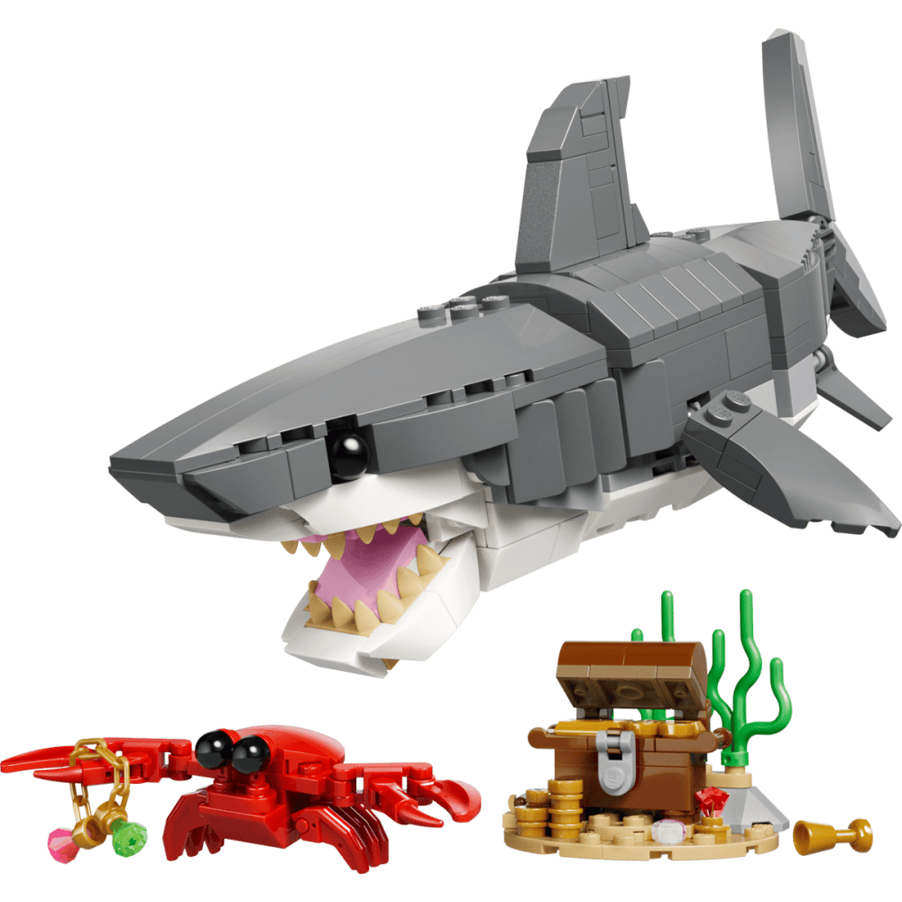 Fierce Shark with a Treasure Chest 31381