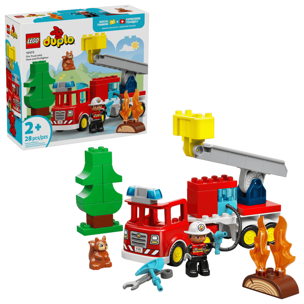 Fire Truck with Hose and Firefighter 10473