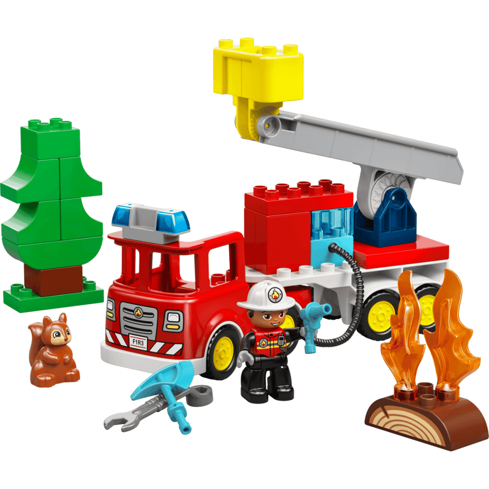 Fire Truck with Hose and Firefighter 10473