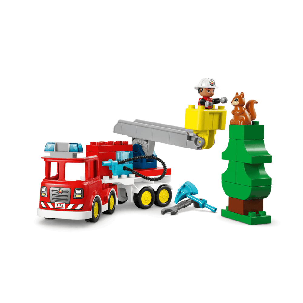 Fire Truck with Hose and Firefighter 10473